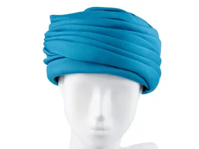 Turban style hat. 