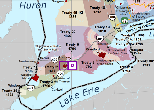 Treaty Map for Lambton County