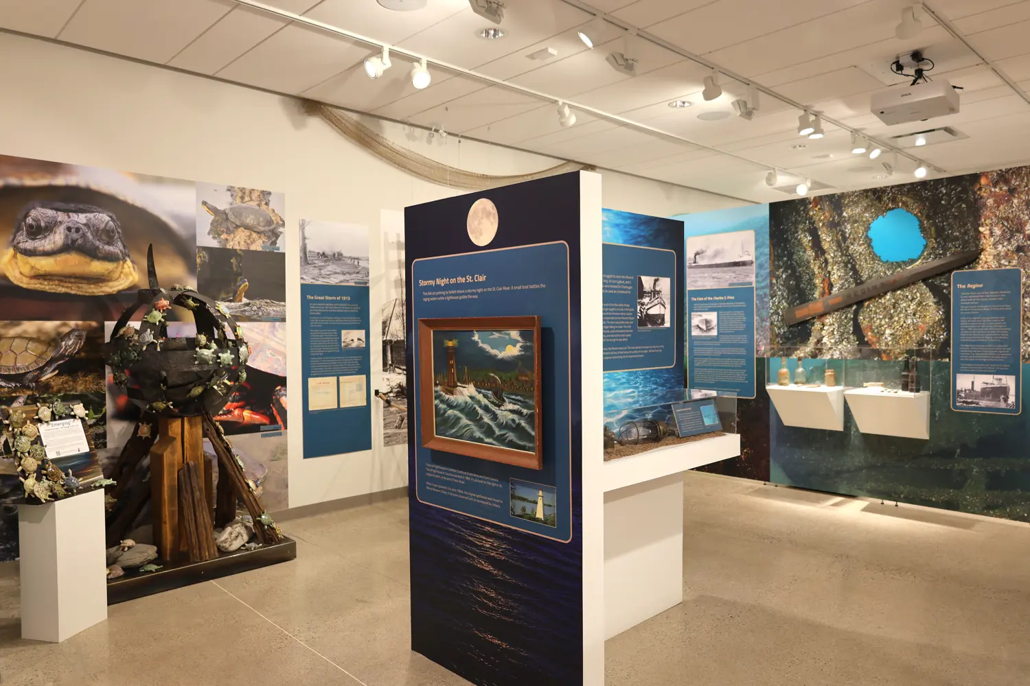 Bluewaterland exhibit installation image.