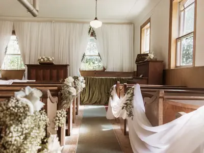 Cameron Church interior walkway.