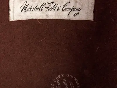 Made by Marshall Field & Company of Chicago, probably in the 1960s. A second label shows the hat was made by United Hatters, Cap and Millinery Workers International. 