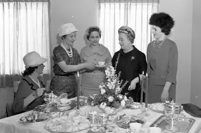 Hatted ladies dressed up for a Valentine’s Day event on February 14, 1963. 