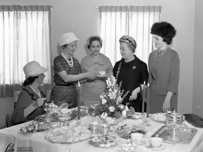 Hatted ladies dressed up for a Valentine’s Day event on February 14, 1963. 